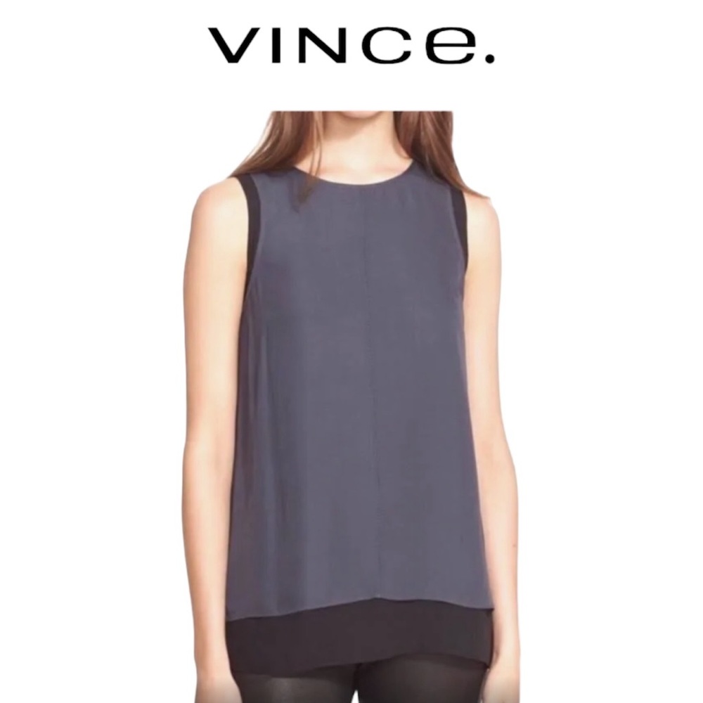 Vince Double Layer Silk Tank Top